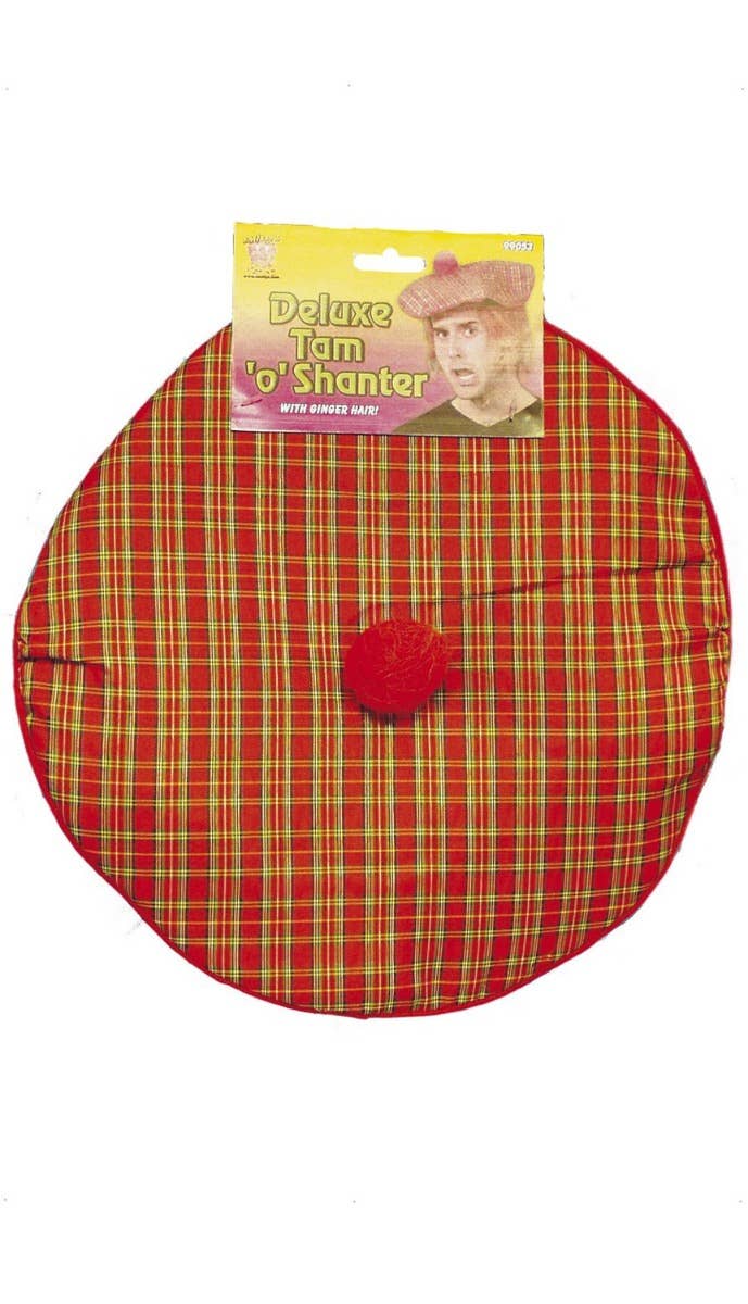 Tam-O-Shanter Tartan Scottish Hat with Hair - Alternative Image