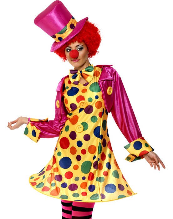 Womens Clown Lady Fancy Dress Costume - Close Image