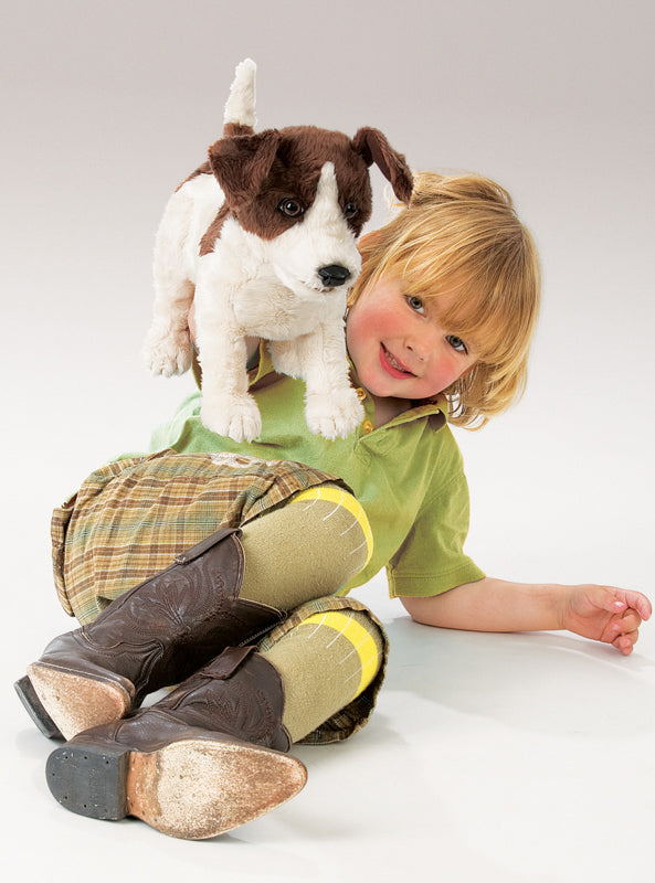 Smooth Coat Jack Russell Dog Puppet - Lifestyle Image 1