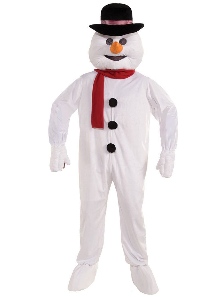 Snow Man Deluxe Adults Mascot Costume - Main Image