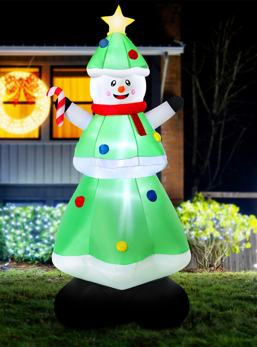 Snowman Tree 275cm Inflatable Christmas Decoration - Alternate Image 1