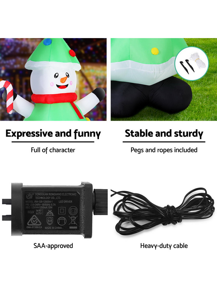 Snowman Tree 275cm Inflatable Christmas Decoration - Info Image 3