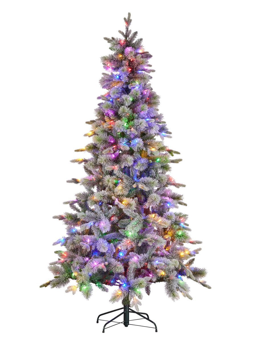 Snowy Stamford Spruce 7 Foot Prelit Christmas Tree - Alternate Image 2