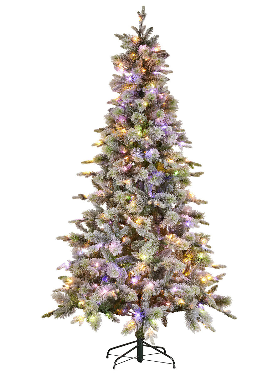 Snowy Stamford Spruce 7 Foot Prelit Christmas Tree - Main Image
