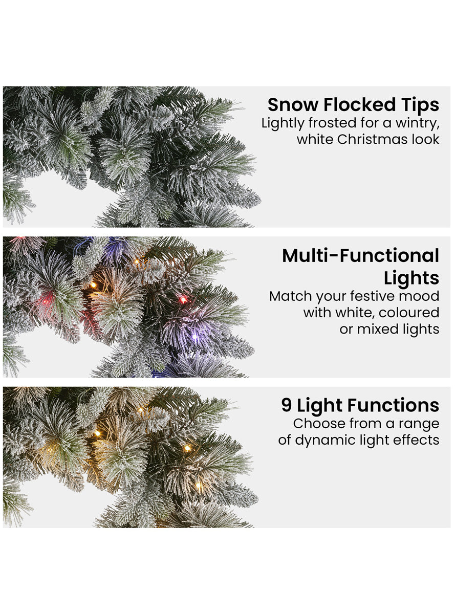 Snowy Stamford Spruce Prelit 76cm Christmas Wreath Decoration - Info Image 2