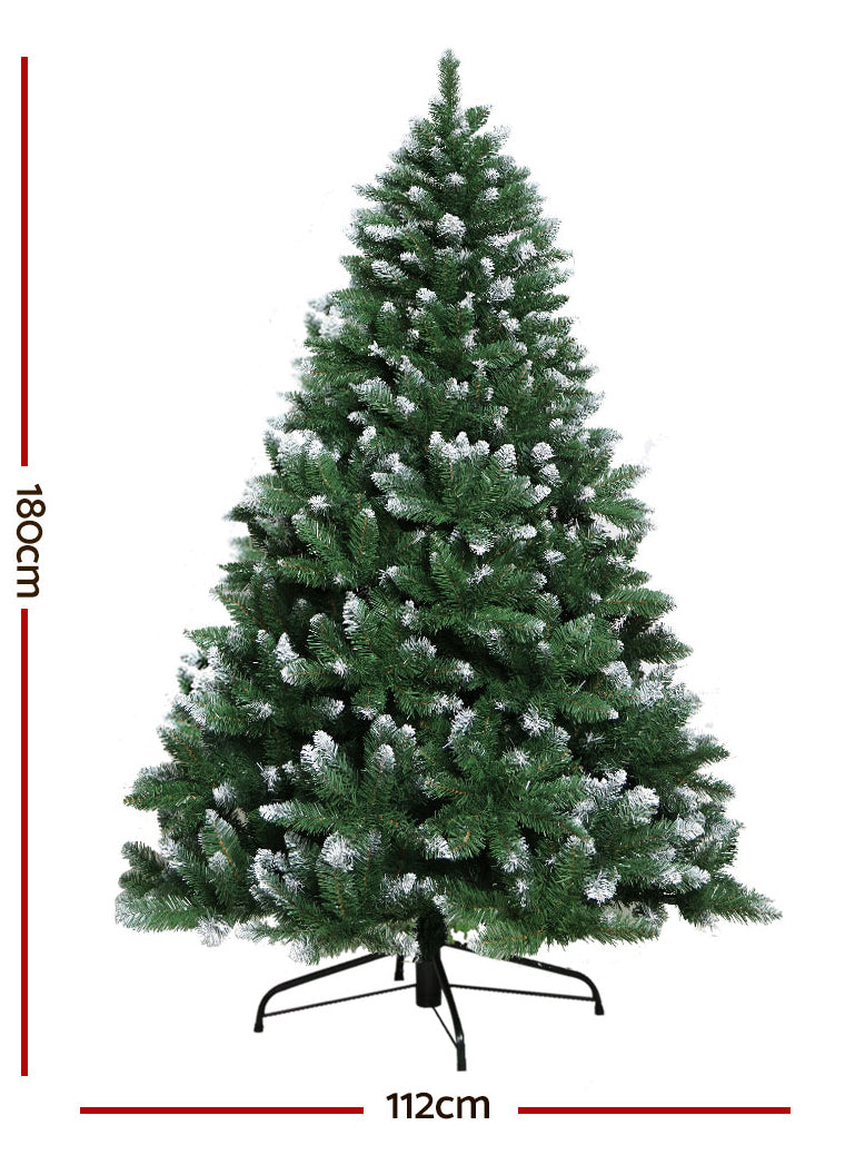 Snowy Xmas Jingle Jollys 180cm Christmas Tree Decoration - Measurements Image