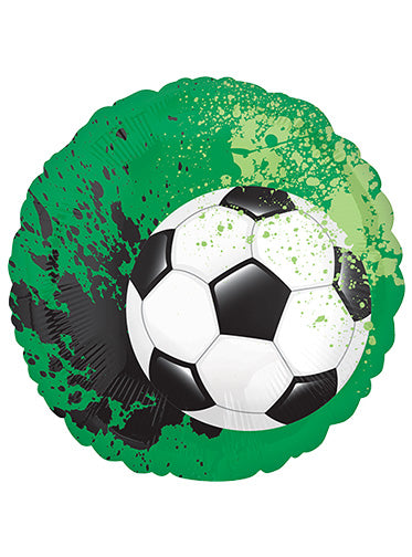 Soccer Ball 45cm Round Self Sealing Foil Balloon - Main Image