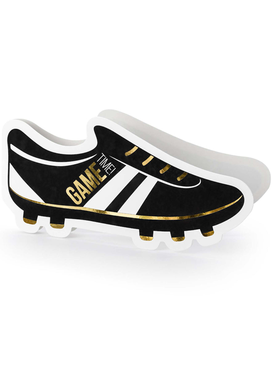 Soccer Party 6 Pack Game On Boot Shaped Birthday Party Invitations - Main Image