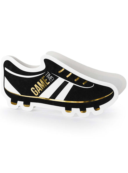 Soccer Party 6 Pack Game On Boot Shaped Birthday Party Invitations - Main Image