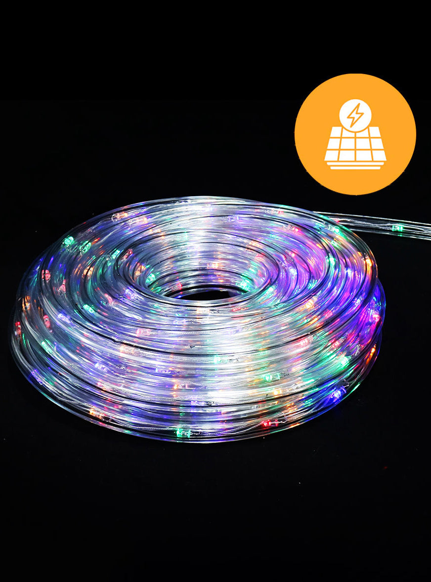 Solar Powered 10 Metre Multicolour Rope Light - Main Image
