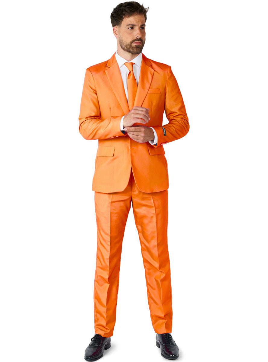 Solid Orange Mens Costume Suit - Alternative Image
