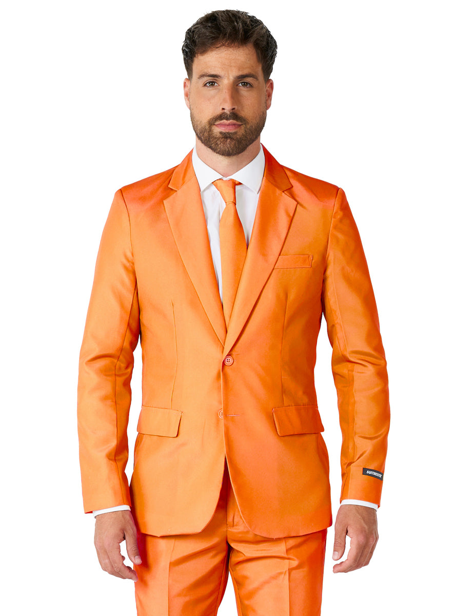 Solid Orange Mens Costume Suit - Main Image