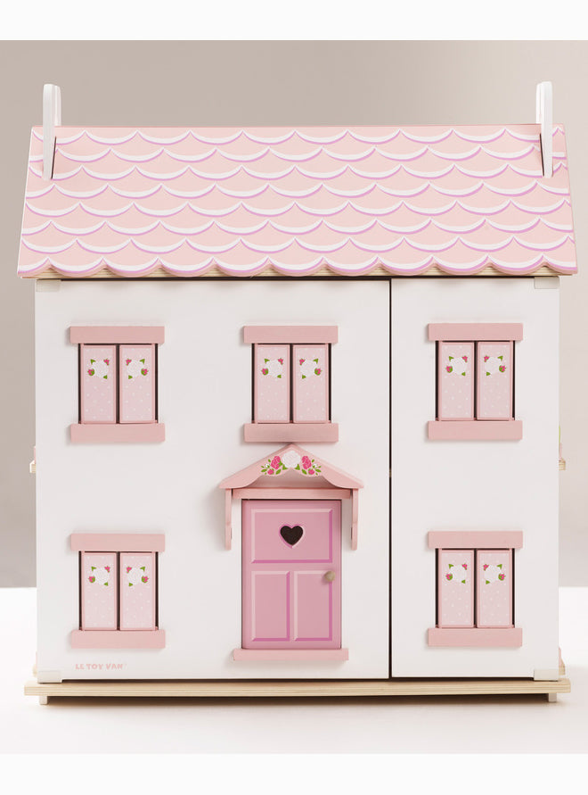 Sophie's Pink and White Wooden Doll House