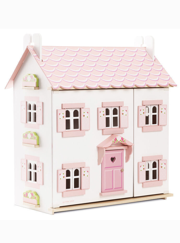 Sophie's Pink and White Wooden Doll House