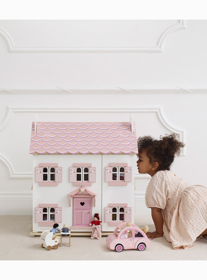 Sophie's Pink and White Wooden Doll House