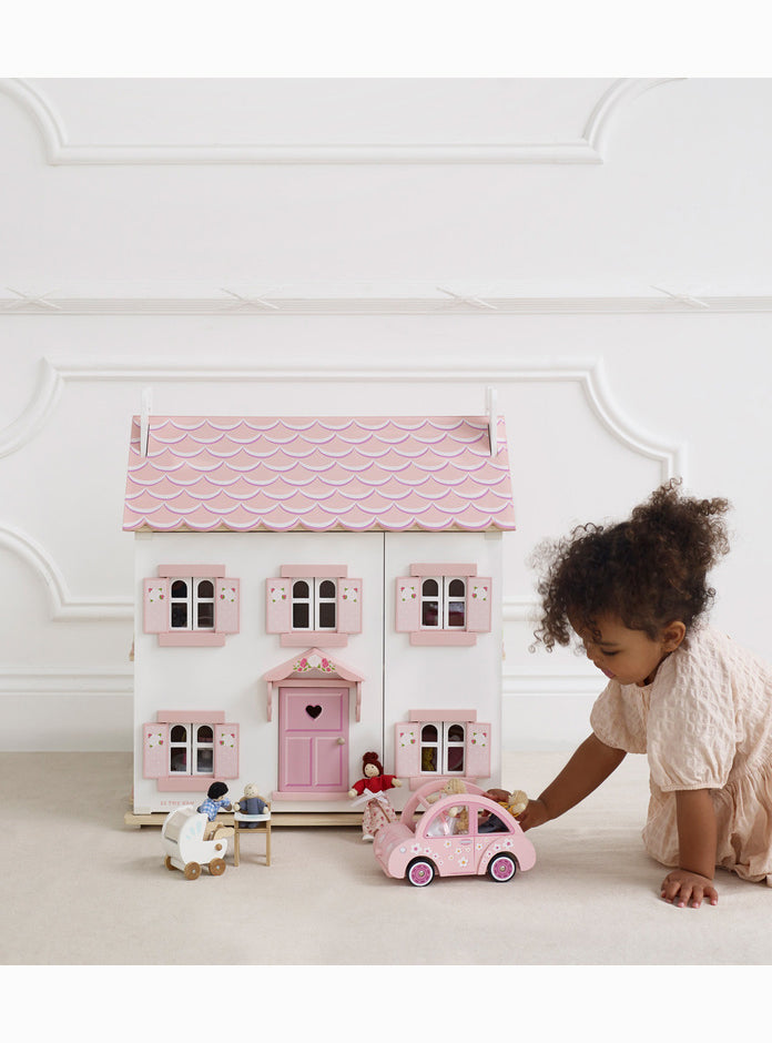 Sophie's Pink and White Wooden Doll House