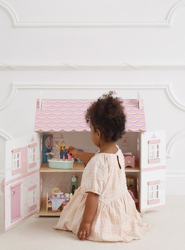 Sophie's Pink and White Wooden Doll House