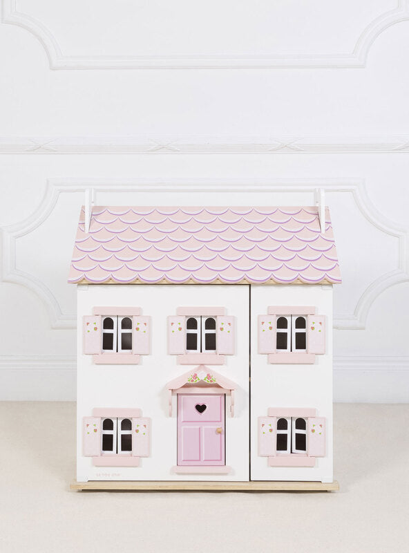 Sophie's Pink and White Wooden Doll House