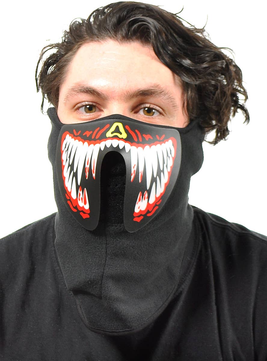 Image of Bloody Red Teeth Sound Activated Light Up Mask - Main Image