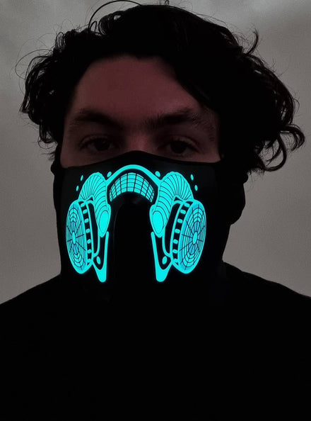 Image of Biohazard Gas Mask Sound Activated Light Up Mask - Light Up Image