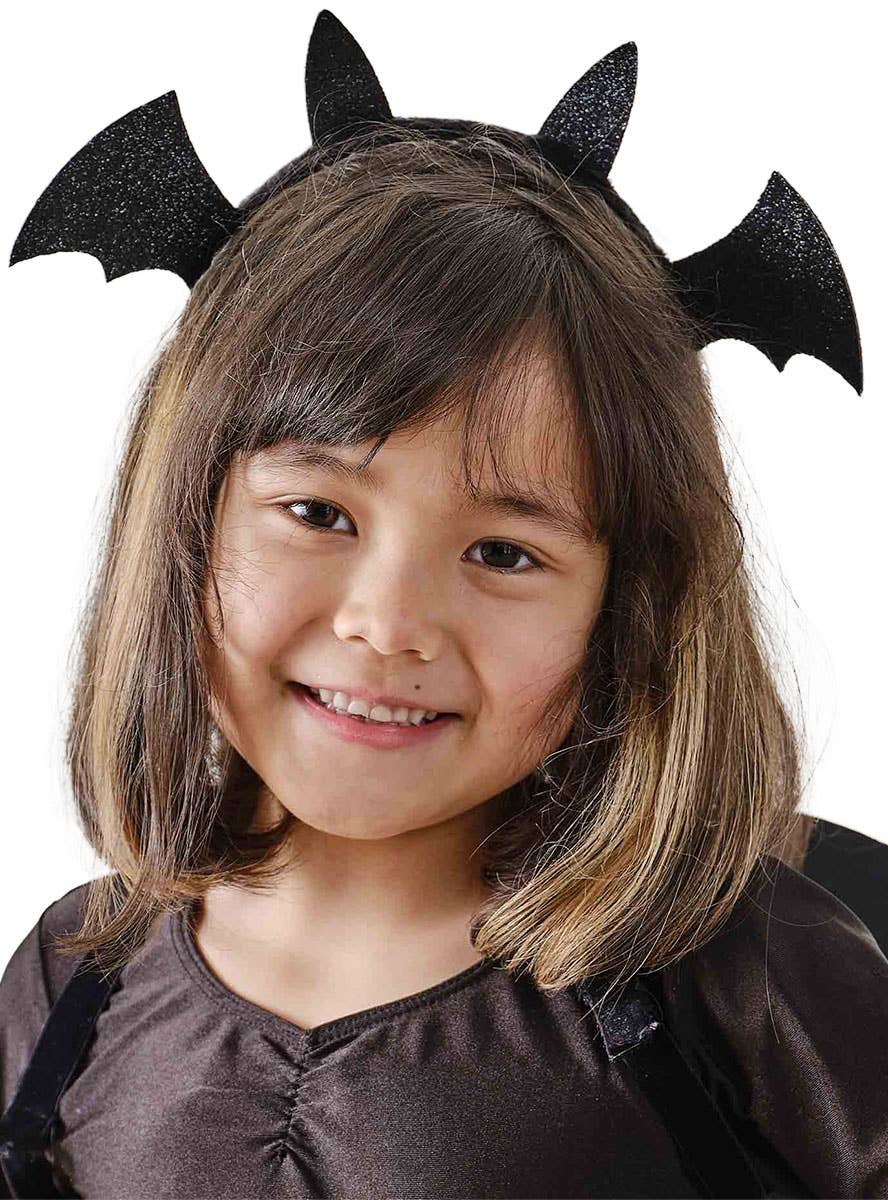 Image of Sparkle Bat Deluxe Black Glitter Girls Headband