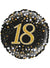 Image of Sparkling Fizz Black And Gold 18th 45cm Foil Balloon