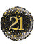 Image of Sparkling Fizz Black And Gold 21st  45cm Foil Balloon