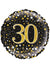 Image of Sparkling Fizz Black And Gold 30th  45cm Foil Balloon