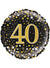 Image of Sparkling Fizz Black And Gold 40th  45cm Foil Balloon