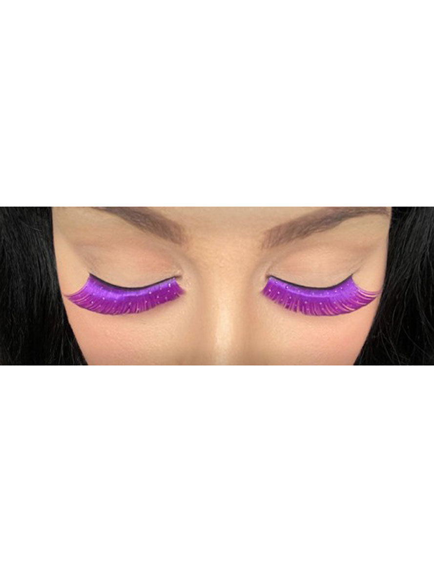 Sparkly Purple Tinsel Stick On Eyelashes