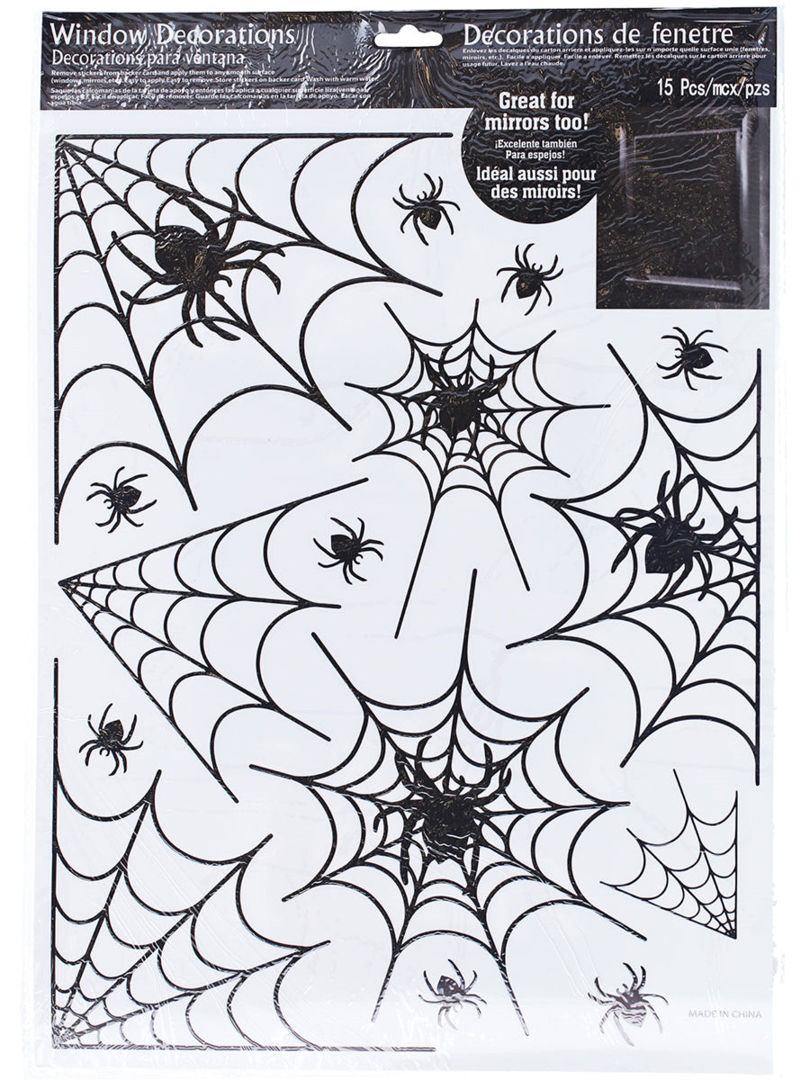 Halloween Spiders and Webs Window Stickers - Packaging Image