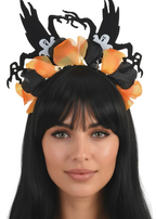 Haunted Orange and Black Halloween Costume Headband - Main Image