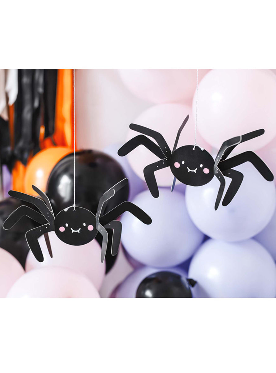 Spooky Friends 5 Pack 17cm Hanging Spider Decorations - Lifestyle Image