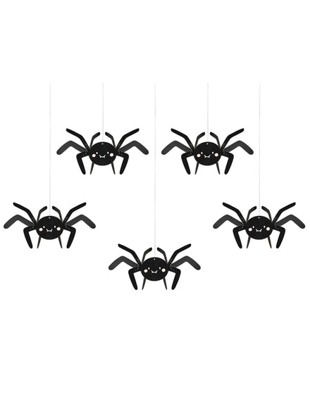 Spooky Friends 5 Pack 17cm Hanging Spider Decorations - Main Image