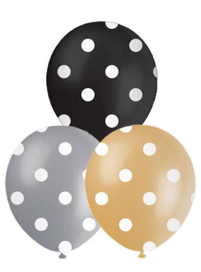 Image of Polka Dots Formal Coloured 10 Pack 30cm Latex Balloons
