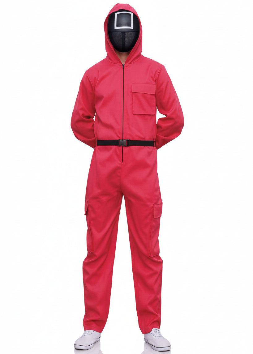 Adults Squid Play Red Guard Jumpsuit Costume