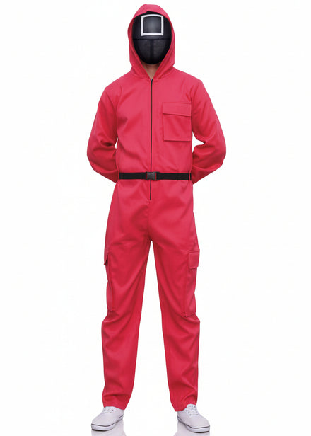 Adults Squid Play Red Guard Jumpsuit Costume