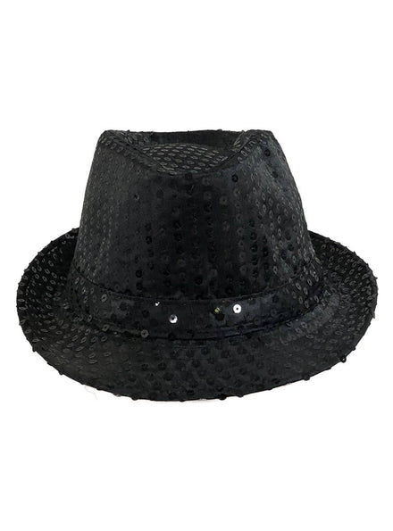 Black Sequins Fedora Costume Hat