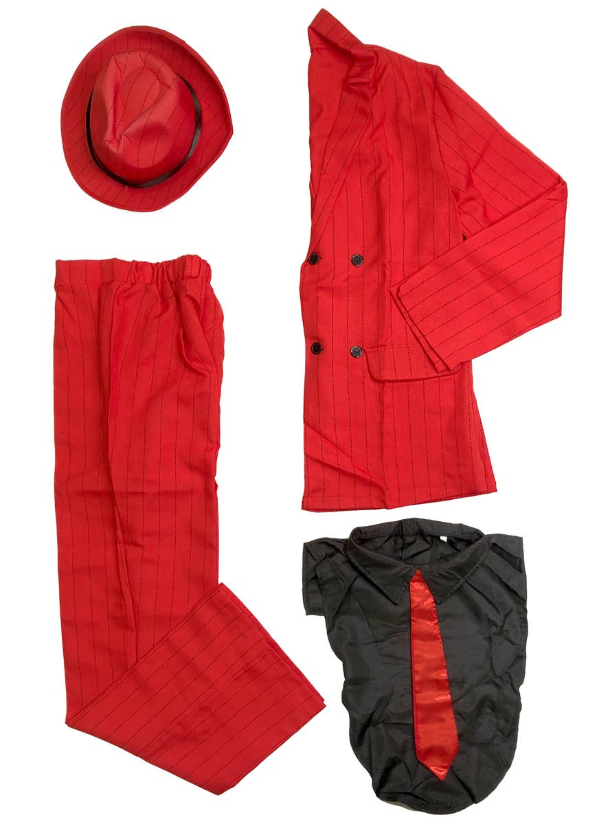 Black and Red Pinstripe Gangster Dress Pants - 1920s Mobster Slacks main image 1
