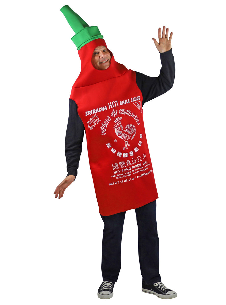 Sriracha Hot Sauce Novelty Adults Costume - Alternative Image