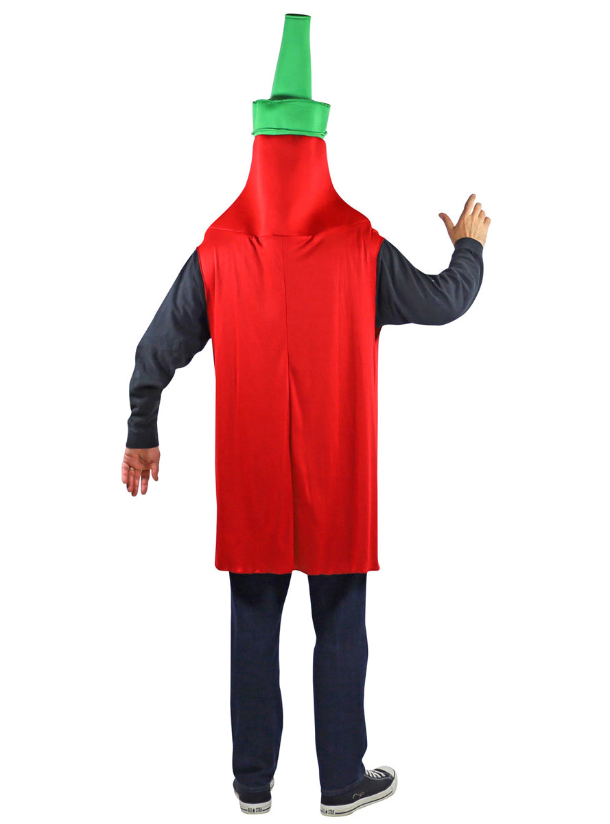 Sriracha Hot Sauce Novelty Adults Costume - Back Image
