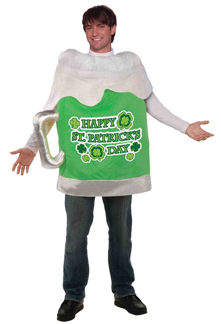 Novelty Green Beer Mug St. Patrick's Day Adult's Costume - Main Image