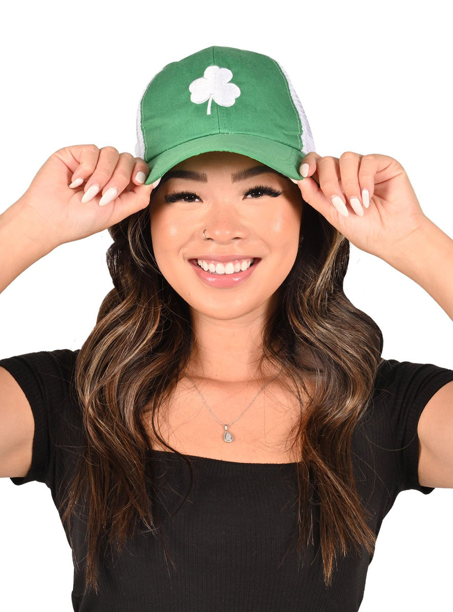St Patricks Day Green Shamrock Baseball Cap - Main Image
