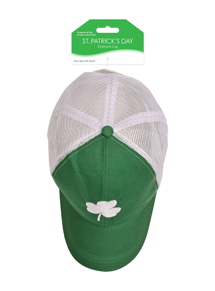 St Patricks Day Green Shamrock Baseball Cap - Packaging Image
