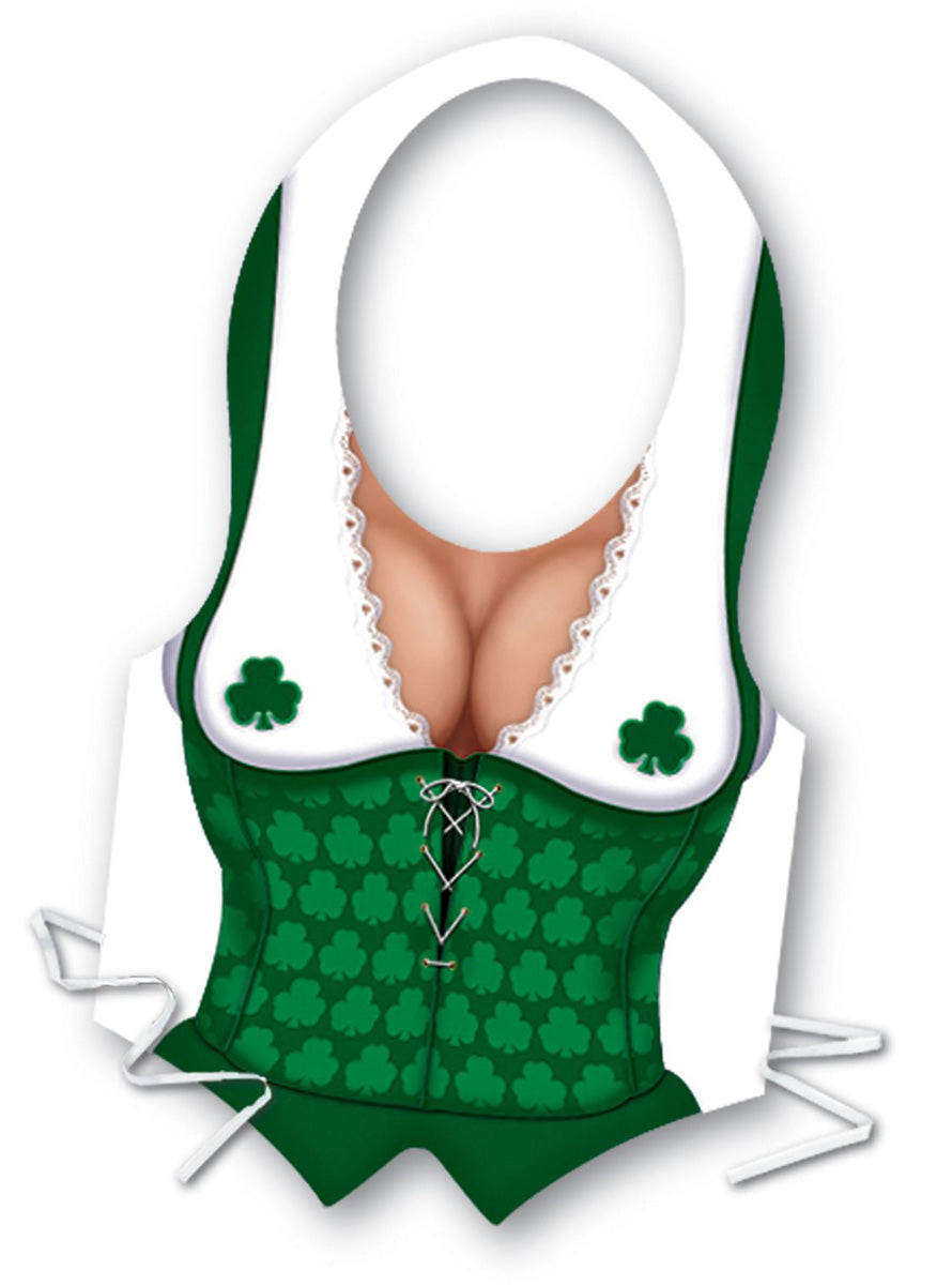 St Patricks Day Miss Irish Novelty Tie On Plastic Costume Vest - Main Image
