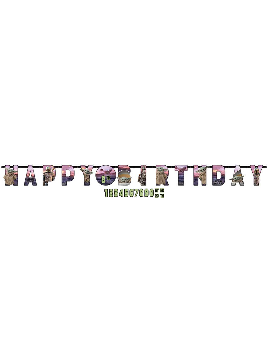 Image Of Star Wars Mandalorian Add An Age Happy Birthday Banner