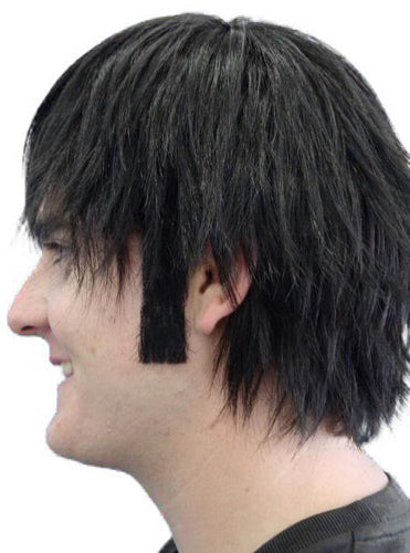 Straight Black Costume Sideburns - Main Image