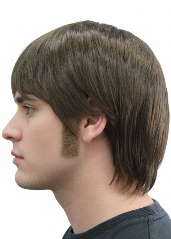 Straight Brown Costume Sideburns - Main Image