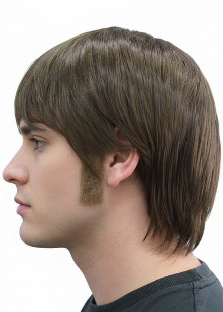 Straight Brown Costume Sideburns - Main Image