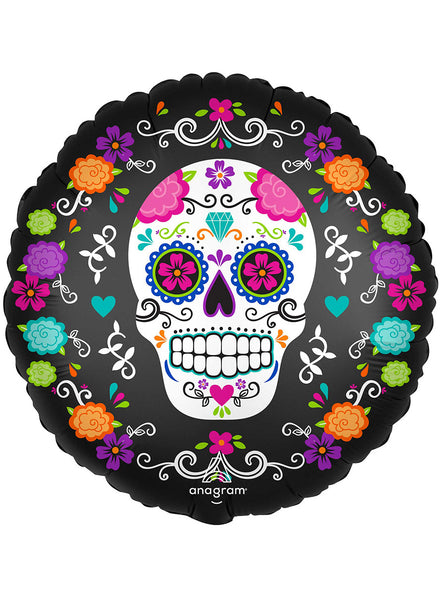 Sugar Skull Foil Day of the Dead Balloon - Main Image